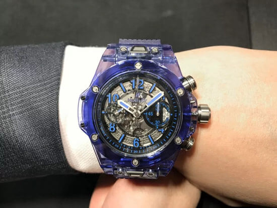 ウブロ時計スーパーコピー 2017新作 ビッグ・バン ウニコ ブルーサファイア Ref.411.JL.4809.RT HUBLOT