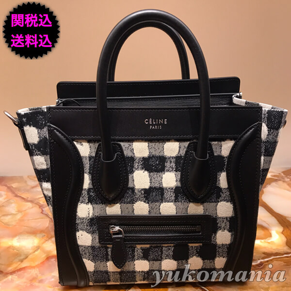 セリーヌ スーパーコピー ショルダーバッグ ポシェット NANO SHOPPER ナノショッパー BLACKxWHITE 8040301