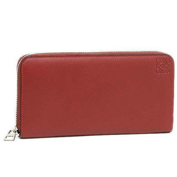 ロエベ 財布 AROUND WALLET BRICK 赤 109N54.F131