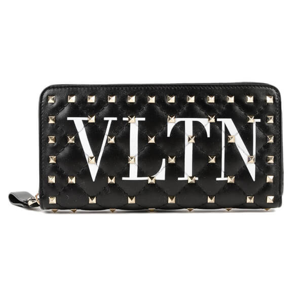 【ヴァレンティノ財布コピー】Rockstud Spike VLTN ジップ 長財布★PW0P0P00XQC