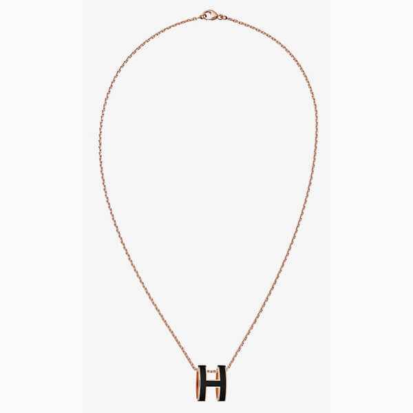 19AW エルメススーパーコピー Pendant☆Noir☆18k rosegold ポップ H ペンダント 9072909