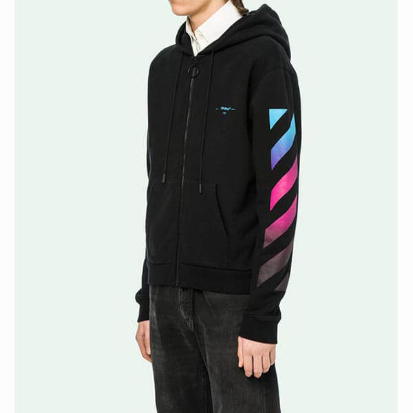 オフ ホワイト レプリカ パーカー 激安 OFF WHITE BLACK GRADIENT ZIPPED HOODIE 20040224