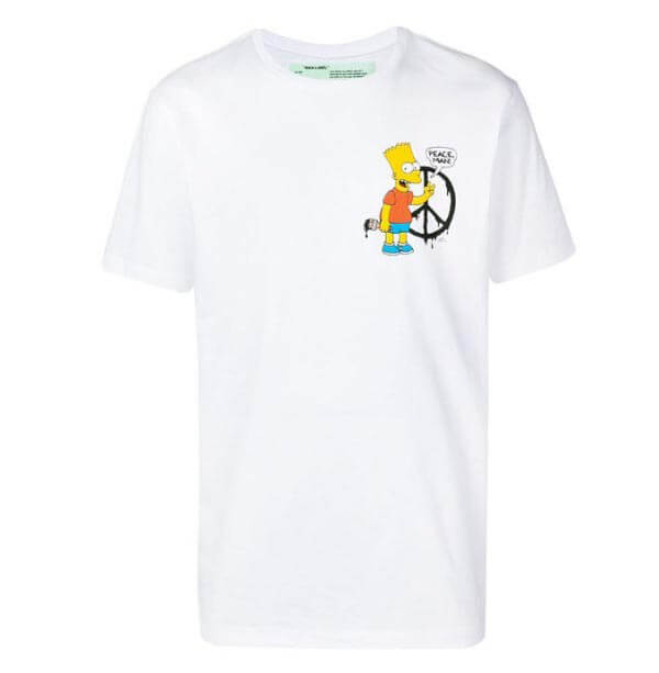 限定 Off-White  オフ ホワイト コピー メンズ ★BART PEACE S/S T-SHIRT Tシャツ OMAA027S191850340188