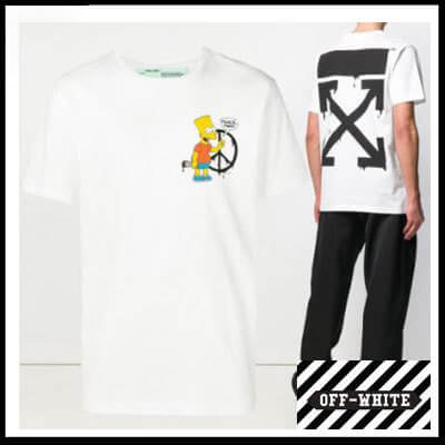 限定 Off-White  オフ ホワイト コピー メンズ ★BART PEACE S/S T-SHIRT Tシャツ OMAA027S191850340188