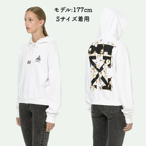 オフ ホワイト 偽物 パーカー 20SS/バッグロゴ/コットンフラ ワー/HOODIE/WHITE 20040229