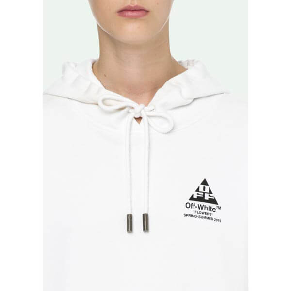 オフ ホワイト 偽物 パーカー 20SS/バッグロゴ/コットンフラ ワー/HOODIE/WHITE 20040229