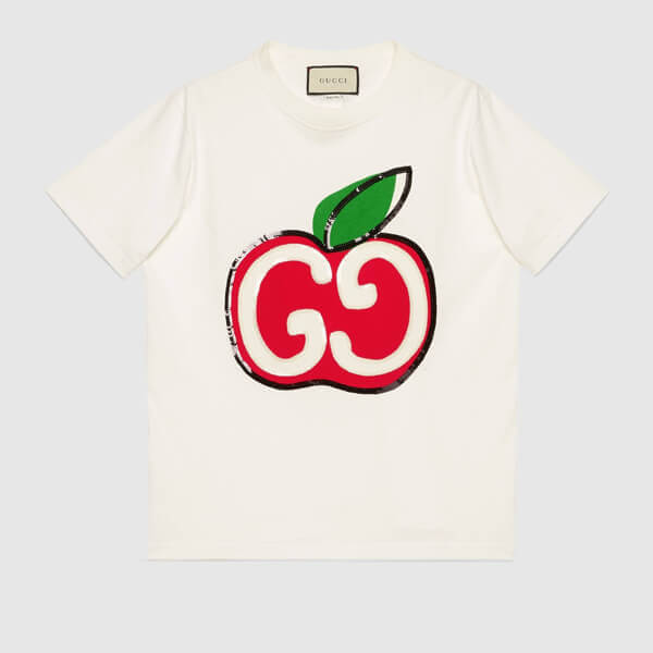 スーパーコピーグッチ  Tシャツ スーパーコピー GGアップル プリント 3色 20051330