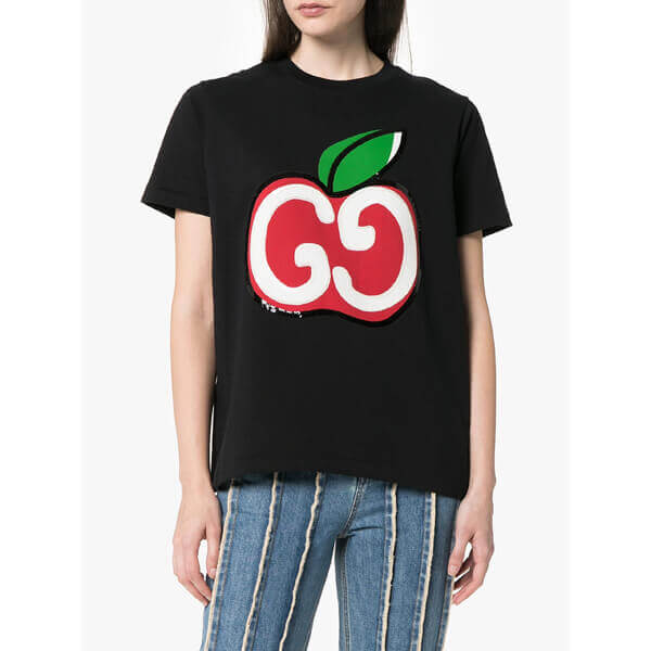 スーパーコピーグッチ  Tシャツ スーパーコピー GGアップル プリント 3色 20051330