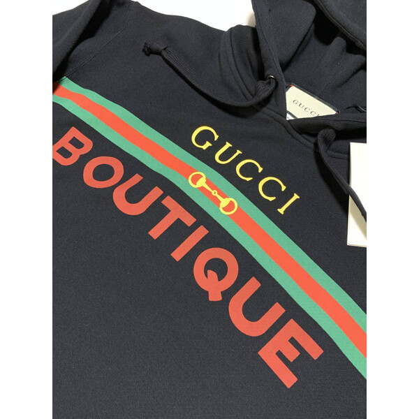 2020SS  グッチ ロゴ BOUTIQUE プリント スウェット パーカー 623244 XJCKX 1082