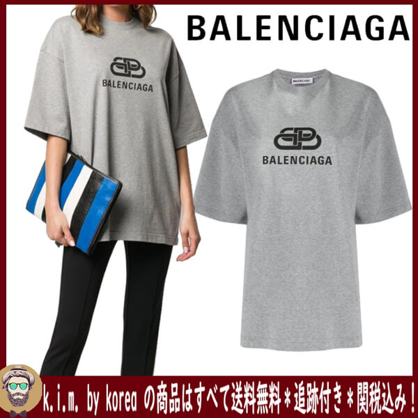 新作【バレンシアガ Tシャツ コピー】 BB ロゴ Tシャツ  GREY 571205TGV751300