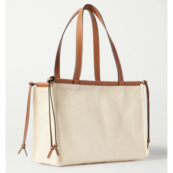 ロエベ クッショントート コピー Cushion small leather-trimmed canvas Tote bag 330.02AA93