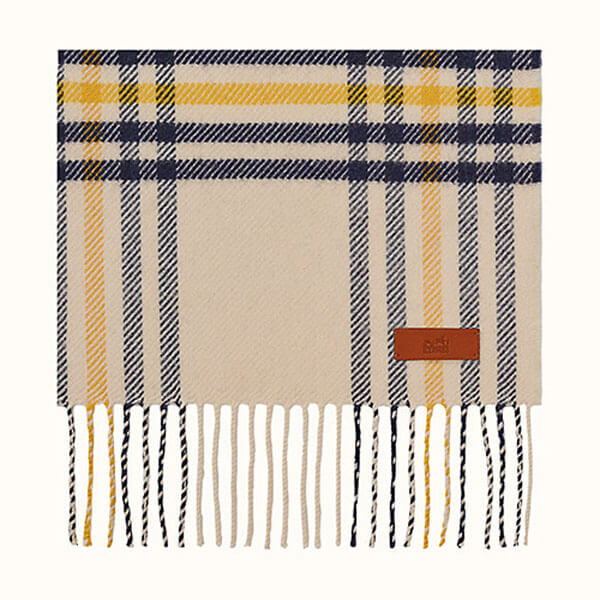 エルメス★Blanket Check Scarf ★ カシミヤマフラー H259031S