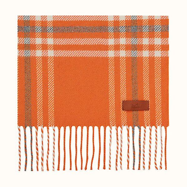 エルメス★Blanket Check Scarf ★ カシミヤマフラー H259031S