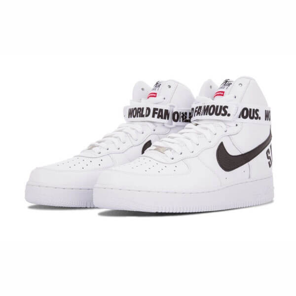 シュプリーム x ナイキ スニーカー コピー 激レア シュプリーム Air Force 1 High "World Famous White"698696 100