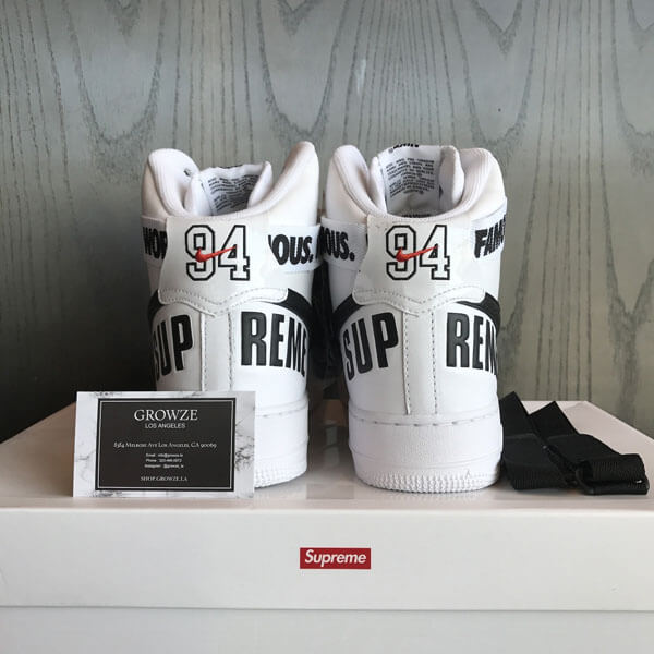 シュプリーム x ナイキ スニーカー コピー 激レア シュプリーム Air Force 1 High "World Famous White"698696 100