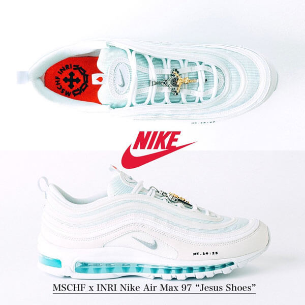 ナイキ エアマックス コピー  AIR MAX 97 MSCHF INRI JESUS SHOES エア マックス 97 ジーザス 921826-101JSUS