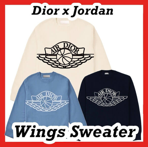 お洒落に♪【ディオール ジョーダン コピー】超激レア ディオール x ナイキAir Jordan Wings Sweater NATURAL 201017a28