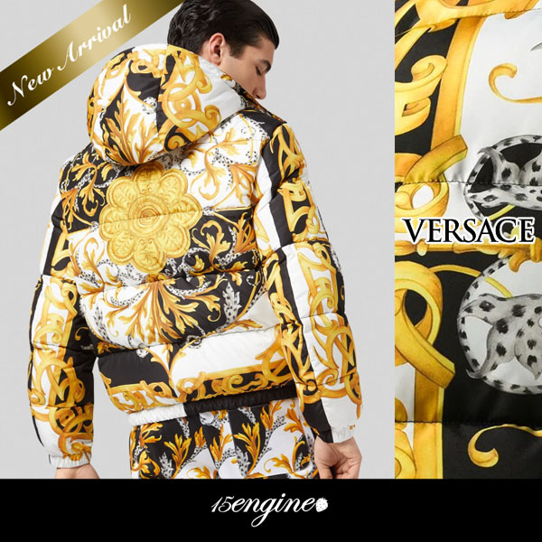 21AW ヴェルサーチェ COOLスーパーコピー☆Baroque acanthus Print ダウンジャケット☆ A85195A235725A7027