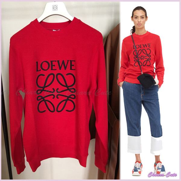 【18AW NEW】ロエベ トレーナー コピーロエベ_women/Anagram Sweatshirt スウェット/レッドH616337W012