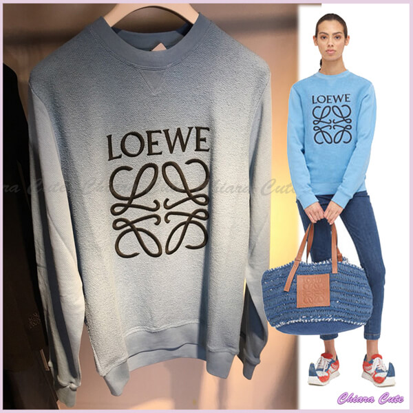 【18AW NEW】ロエベ トレーナー 偽物_women/Anagram Sweatshirt スウェット/ブルーH616337W01232