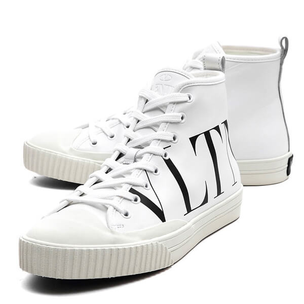 ヴァレンティノ VLTN ヴァレンティノ ハイカット スニーカー コピー レザー_WHITE2011160