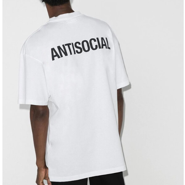 ヴェトモンコピー 20FW ANTISOCIAL　スローガン ロゴTシャツ　オーバーサイズAW201116B148091