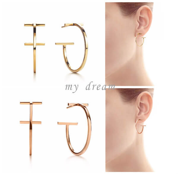 ティファニー コピー【ティファニー & Co】T wire hoop earrings medM6A6581