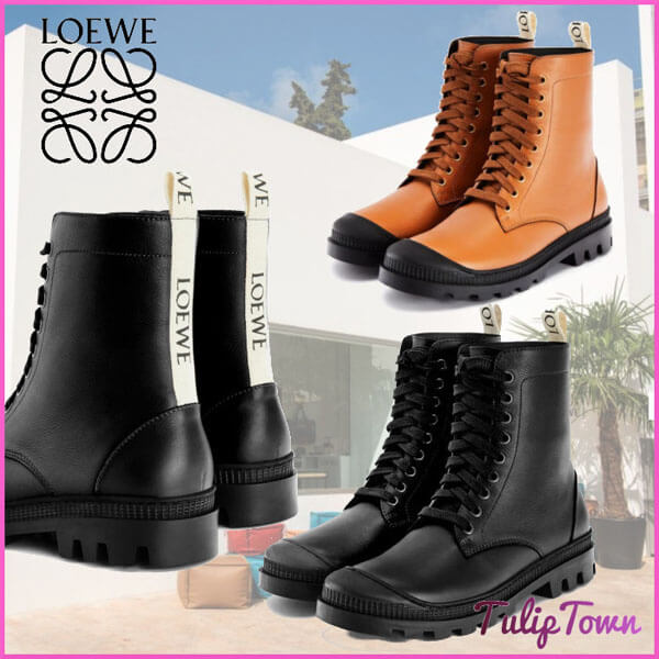 【ロエベ】 Combat boot in calfskin　コピー コンバット ブーツ２色 L815285X14