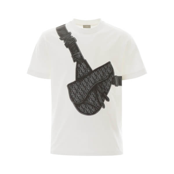 ディオール 半袖Tシャツ コピー ディオール saddle bag print t-shirt 943J605N0554088