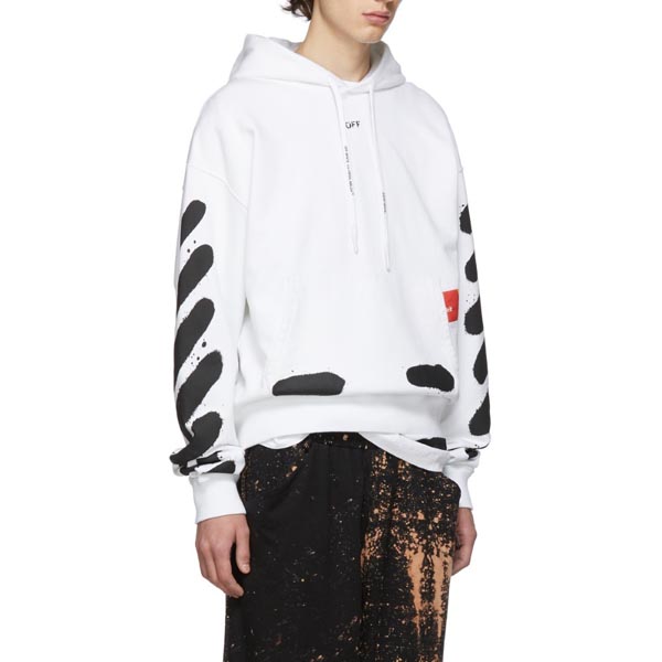 ホワイト オフ ホワイトコピー レプリカ パーカー OFF WHITE★19AW★Incomplete Spray paintフーディ9MBA025R3