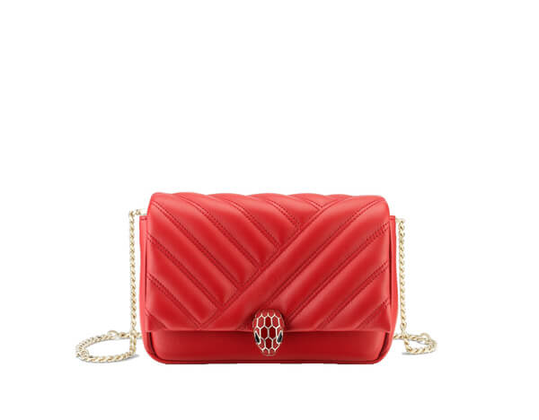 ブルガリ★ SERPENTI CABOCHON CROSSBODY コピー ミニバッグ レッド 288756