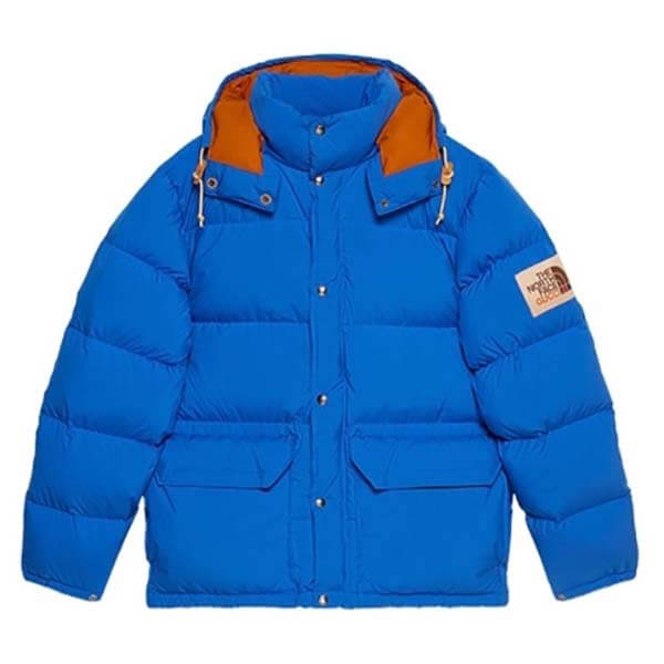 歴史的コラボ入手困難!グッチ×ノースフェイス BLUE DOWN JACKET