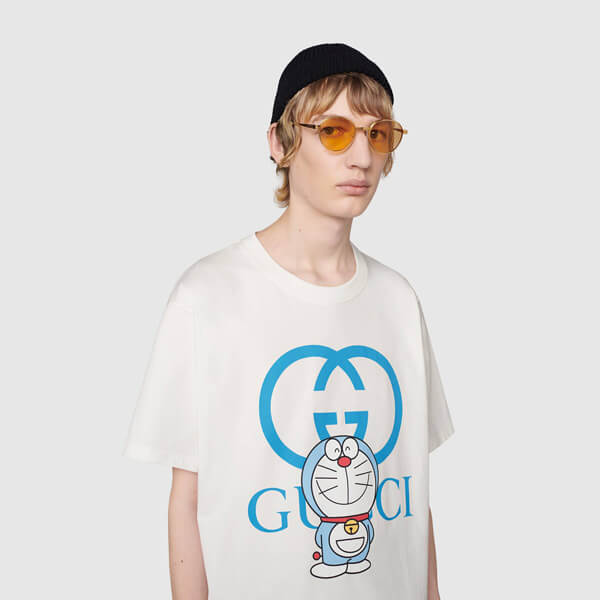 ☆すぐ届☆【グッチxドラえもん 偽物】★コラボ★オーバーサイズ Tシャツ 616036 XJDEZ 9791