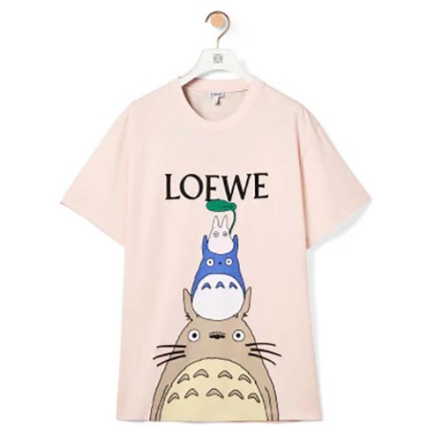 ロエベ トトロ tシャツ コピー ロエベ×となりのコラボ コットン  21030514 白