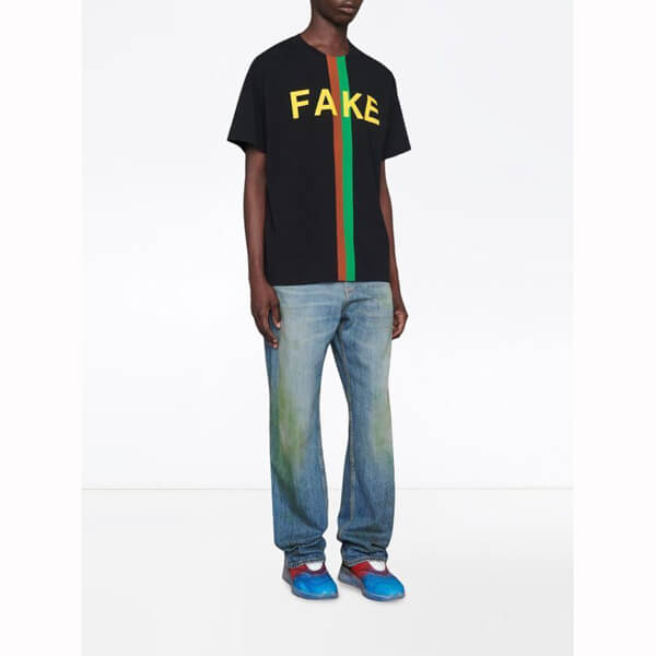 グッチ Tシャツ コピー グッチ FAKE NOT フェイクノット クルーネック 21031001