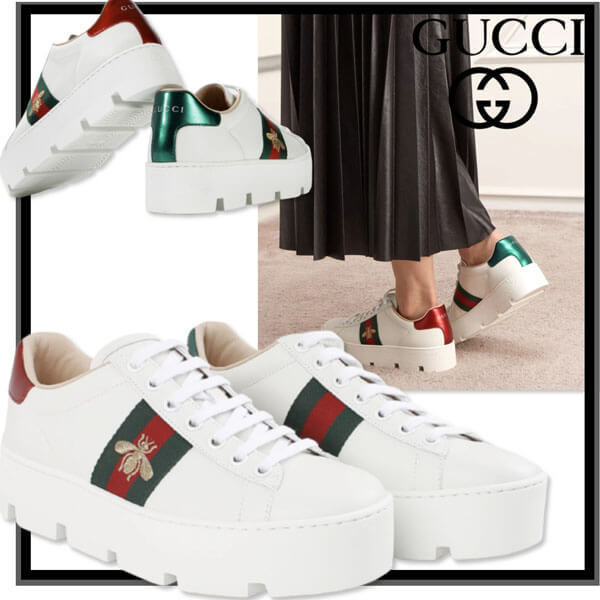 ★グッチ★コピー Ace embroidered platform sneaker★ 21032331