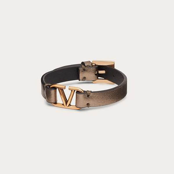 ヴァレンティノ スーパーコピー VLOGO SIGNATURE BRACELET IN METALLIC NAPPA 21040719