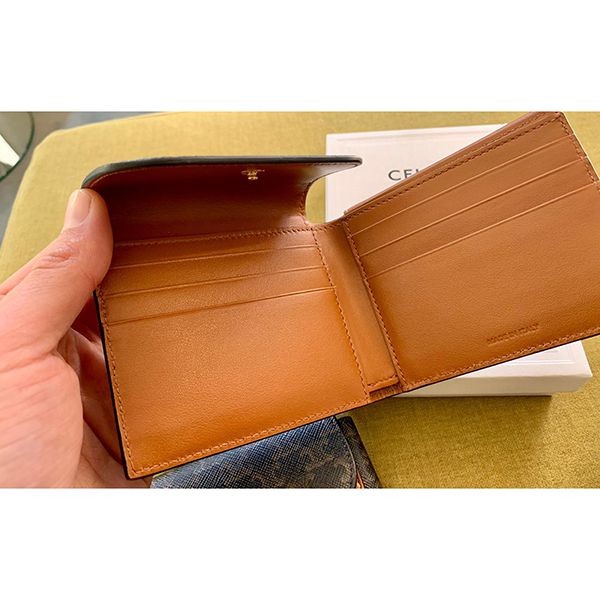 《大人気》【セリーヌ 財布 コピー】Double Flap Origami Wallet トリオンフキャンバス 折りたたみ財布 21053107