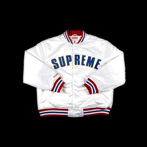 シュプリーム X Mitchell & Ness Satin Varsity Jacket 偽物 SS 21 WEEK 8 21060959