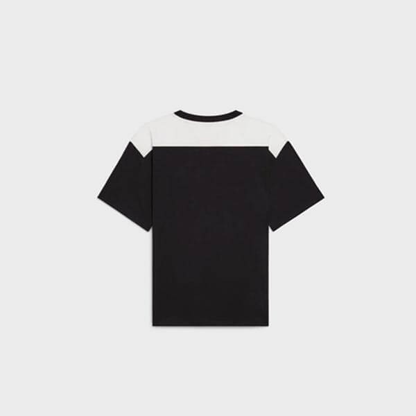 セリーヌ Tシャツ 偽物 ルーズ フロント スタッズロゴ コットン 半袖 Tシャツ 2X839500O.38AW