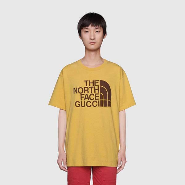 【21SS】グッチ Tシャツ 偽物★ノースフェイス×グッチ 特大Tシャツ 616036 XJDCL 1131