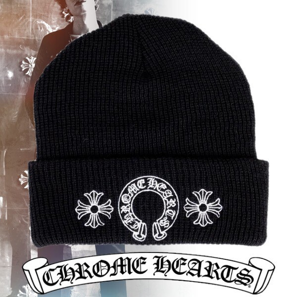 クロムハーツ ニットキャップ コピー マティ ボーイ ブラック CHOMPER BEANIE 21062419