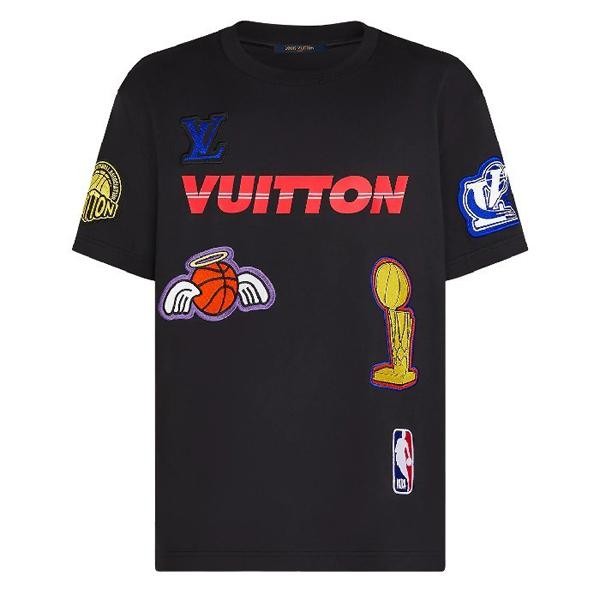 21AW ルイヴィトン NBAコラボ Tシャツ コピー◆遊び心満載 マルチロゴ Tシャツ 1A8XEB