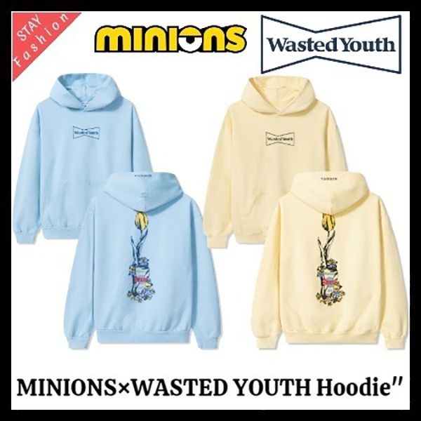 ♦限定コラボ!MINIONS xWASTED YOUTH Tulip パーカー 偽物 21071443