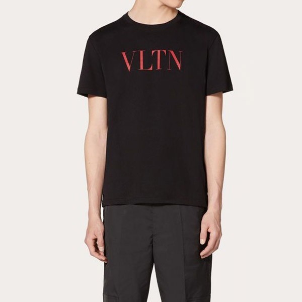 ヴァレンティノ ロゴ Tシャツ 偽物★VLTN ロゴ Tシャツ★クルーネックカットソー TV3MG10V3LE 2色