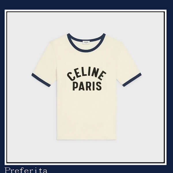 【セリーヌ】PARIS Tシャツ 偽物 コットンジャージー 半袖 2X855501F.24PN