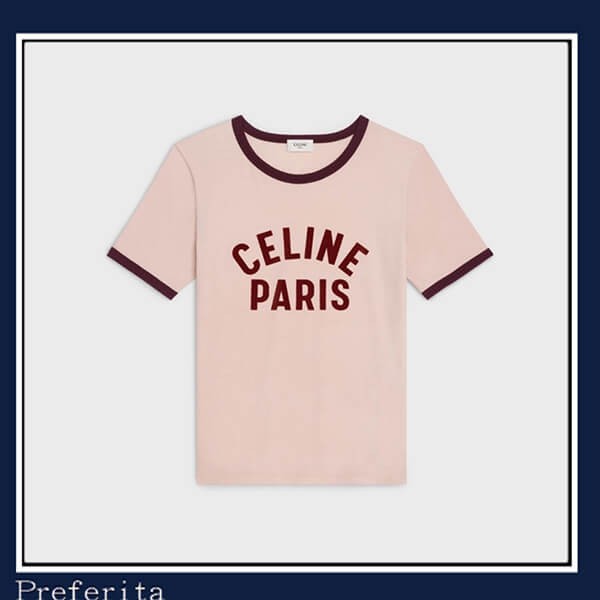 【セリーヌ】PARIS Tシャツ 偽物 コットンジャージー 半袖 2X855501F.24PN