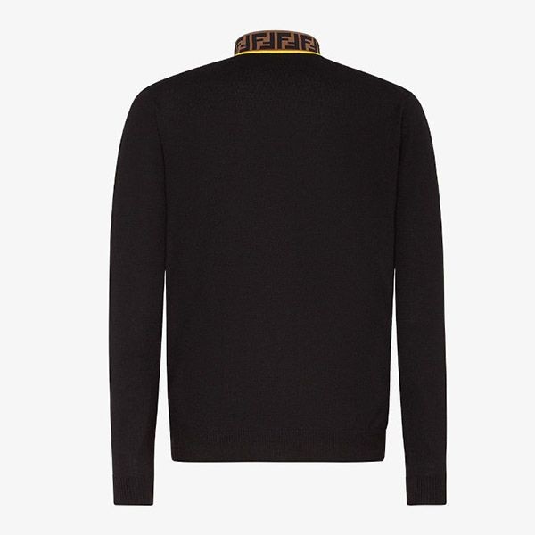 【フェンディ】ブラック ウール ロゴ セーター コピー Black Wool Sweater 21113008