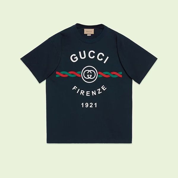 グッチ 偽物 フィレンツェ1921" コットンジャージー Tシャツ 2色 616036XJD7T4795