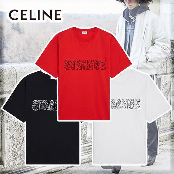 STRANGEロゴ♪セリーヌ☆メンズ☆ルーズTシャツ 偽物☆3カラー♪2X826501F.01CC